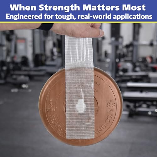 Image of Gaffer Power Teegan Tapes Filament Tape 3 inch x 30 Yards - Reinforced Clear Strapping Tape for Heavy Duty Packing, Sealing & Repairs - Weather Resistant, Industrial Strength (Pack of 3)
