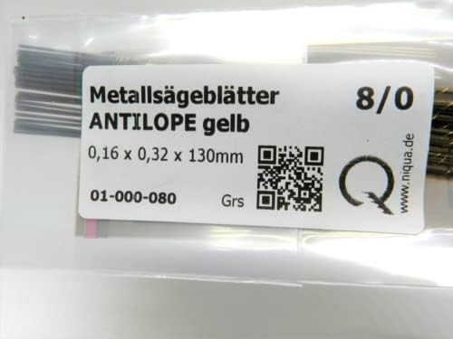 Antilope Jewelers Saw Blades #8/0 Jewelry Making Pack of 144 pcs. Made in German