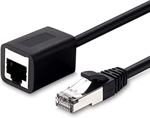 CABLEPELADO Câble d'extension réseau UTP CAT5E mâle à femelle noir (1 mètre)