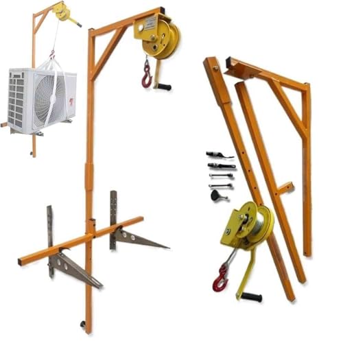 Herramienta portátil de elevación de aire acondicionado con cabrestante manual, capacidad de 300 kg, desmontable y fácil de instalar para uso en exteriores, ideal para sistemas HVAC de 30 m de alcance