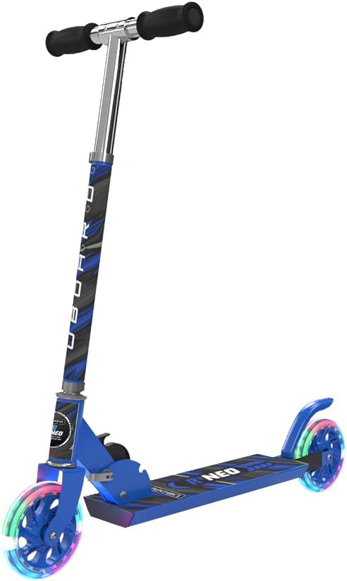 UBOARDPremium 2 Wheel Kick Scooter for Kids, Fully Fold-able, 3 Height Adjustments, Aluminium-Alloy Body, Magic LED Flashing PU Wheels - Age 3+ Years, BIS Approved