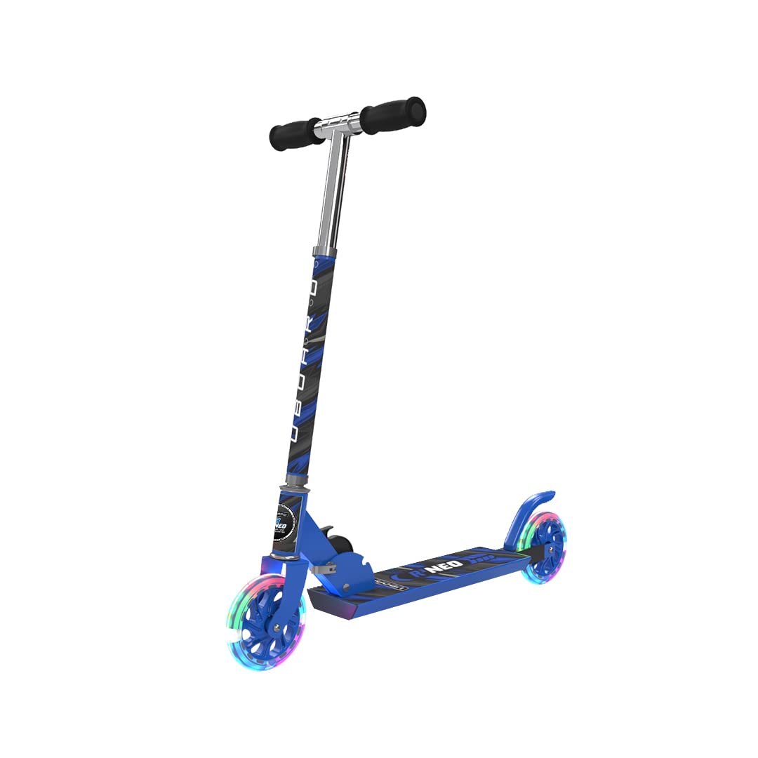 UBOARDPremium 2 Wheel Kick Scooter for Kids, Fully Fold-able, 3 Height Adjustments, Aluminium-Alloy Body, Magic LED Flashing PU Wheels - Age 3+ Years, BIS Approved