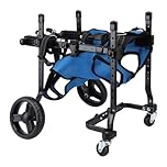 TIKATARER Chariot Réglable pour Chien avec Roues pour Pattes Arrière Handicapées, Chariot de Promenade pour Chien en Tissu Respirant, Fauteuil Roulant pour Animaux de Compagnie
