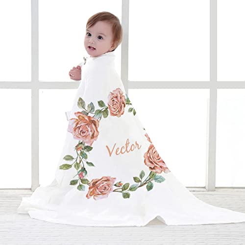 EKMON Coperta per Neonati Personalizzata,Coperta Per Bambino Personalizzato Con Nome Neonato, Morbida e Spessa Bebè Coperta,Personalizzati Regalo,75x100cm