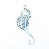 Hecho de cristal Kurt Adler cristal adorno de caballito de mar azul