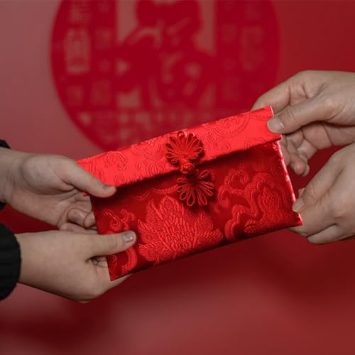 CVFRTT 3 Stück Chinesischer Roter Umschlag, Chinesischer Roter Geschenkumschlag, Währungsumschlag, Neujahrs-Roter Umschlag, Kreativer Roter Umschlag, Chinesischer Element-Geldbeutel
