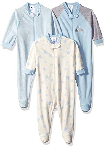 Gerber Baby Boys' 3-Pack Organic Sleep 'N Play, little star, 3-6 Months