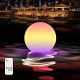 LOFTEK 3-inch Floating Pool Lights, Color Changing Rechargeable Pool Lights, IP65 Waterproof LED Ball Light, Bathtub Lamp, Remote Control, Sphere Orb for Patio, Yard, Nursery, Decor, Gift (1 Pack)
