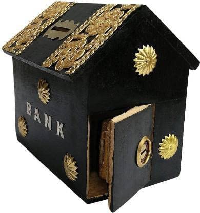 Ruby Perl Wooden Handicrafted Hut Shape Money Bank for Kids Coin Bank Coin Bank (Black, Gold)_BZ_blackbankrubyperl (B0D41RK9YB) Amazon Price History, Amazon Price Tracker