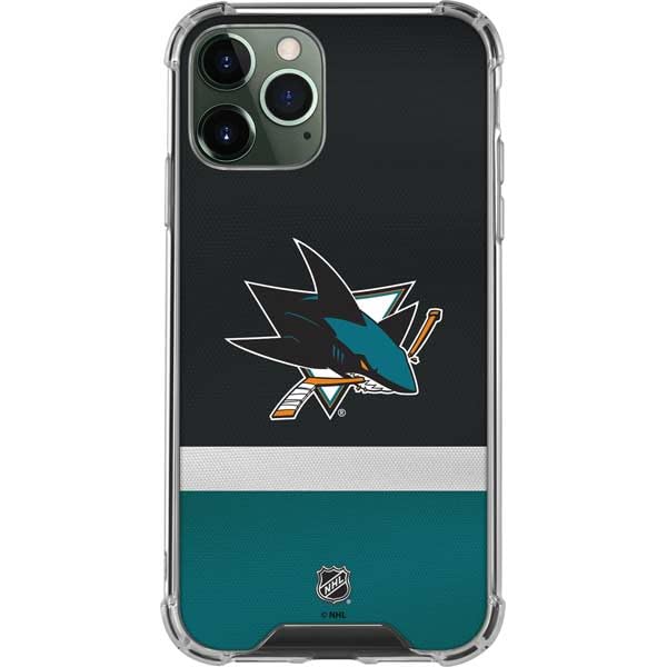 Skinit Clear Phone Case Compatible with iPhone 11 Pro Max - Officially Licensed NHL San Jose Sharks Jersey Design