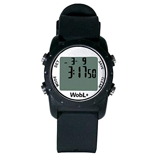 WobL+ World's Smallest & Best Waterproof Vibrating 9 Alarms + Countdown Timer Wristwatch for Sports/Medicine/Meeting/Potty Reminders, Black