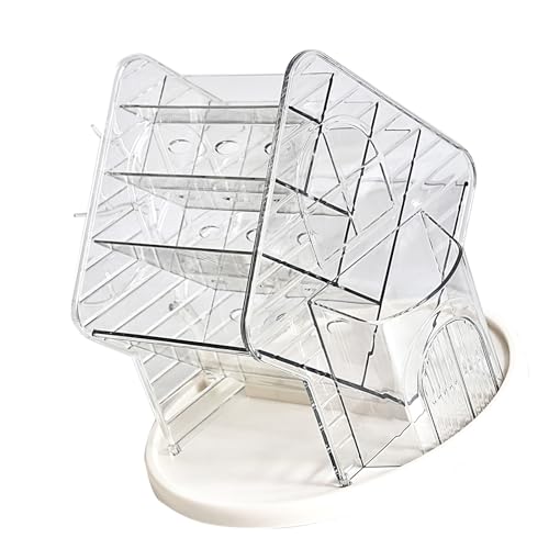 XINGBEI 360 Bandeja Almacenamiento Maquillaje Giratoria Organizadores Cosméticos con Joyas Perchas Torre Percha para Baño Y Tocador
