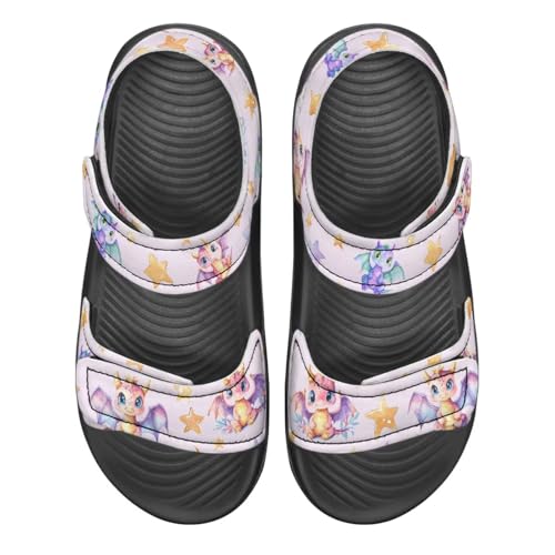 Kids Sandals Dragon Print Summer Sport Hiking Sandals Leather Beach Water Shoes for Boys Girls4