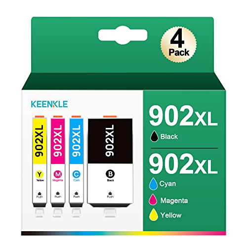 902Xl Ink Cartridge For Hp Printers For Hp 902Xl Ink Cartridge Combo Pack| 902 902Xl Use With Officejet 6978 6968 6962 6958 6970 6950 6960 Printer Tray (Black, Cyan, Magenta, Yellow, 4 Pack) #TOP4