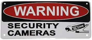 Warning Security Cameras In Use 6"x12" Aluminum License Plate