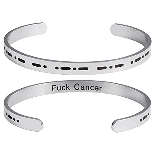 Stainless Steel Morse Code Cuff Bracelet for Women, Engraved Personalized Mantra Cuff Bangle for Daughter Mom Sister Bestfriends Women Morse Code Jewelry Gift