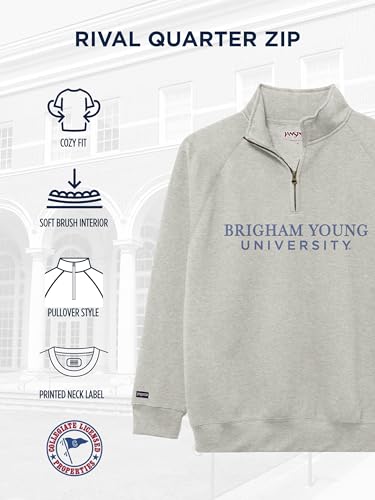 JanSport NCAA Officially Licensed Rival Quarter Zip Sweatshirt, Long Sleeve Unisex 1/4 Zip, Cotton-Polyester Blend with Stand-Up Collar Design & Tapered Raglan Sleeves, Full Chest Embroidered Design - image 5