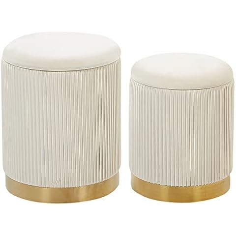 Beliani Miramar Velvet Storage Pouffes Set Cover