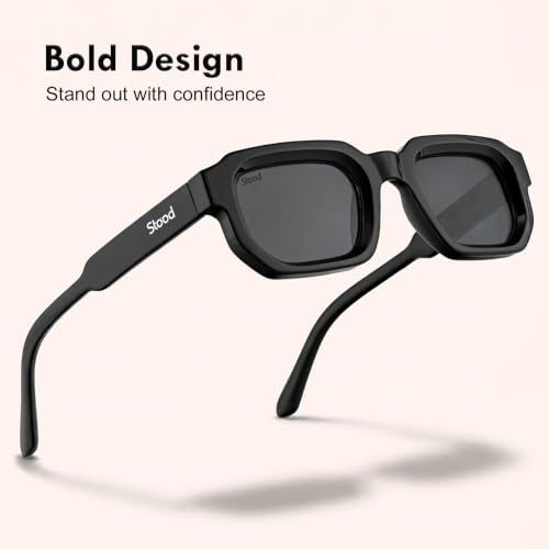 Image of Stood Square Sunglasses | UV Protected | Polycarbonate Frame | Shiny Finish | Men & Women | SG-STD0025
