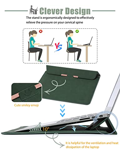 HYZUO 13 Inch Laptop Sleeve Case with Stand for MacBook Air 13 M5 A3449 M4 M3 M2 M1 2026-2018, 13" MacBook Neo 2026 A3404 - Image 2