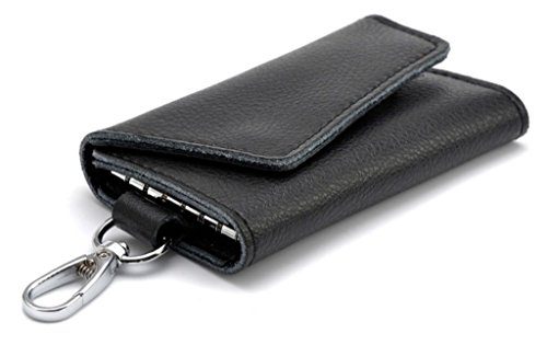 Brilliance Co Etui Porte-Clé Cuir, Pochette Porte Cles Cuir, Noir, Small, Etui Porte-clés