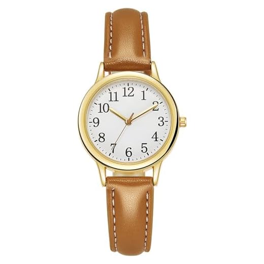 Shengxi Montre Élégante pour Femme, Montres-Bracelets avec Bracelet en Cuir pour Femmes, Montre à Quartz Analogique Étanches, Montre de Tous Les Jours pour Femmes
