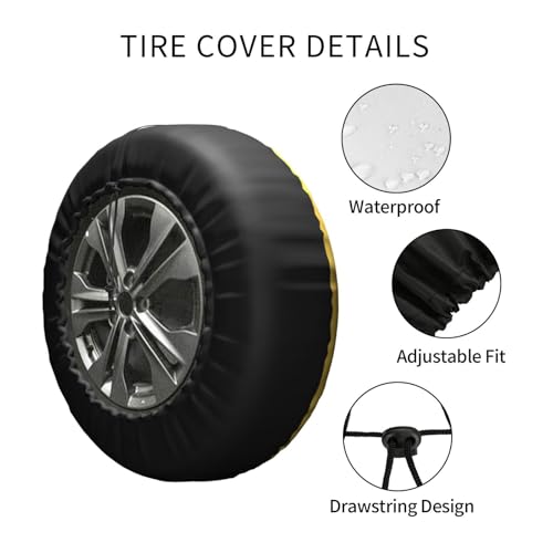 Image of Delerain Spare Tire Cover Cartoon Bee Wheel Covers Waterproof Dust-Proof UV Sun Universal Fit for Jeep Trailer RV SUV Truck and Many Vehicle (17 Inch for Diameter 31 inch-33 inch)
