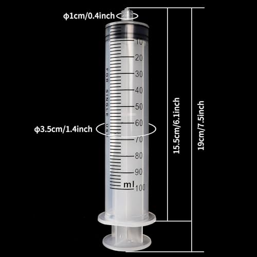 Image of 2pcs 100ml Plastic Syringes with 2pcs 47in Flexible Tubing and Luer Tips