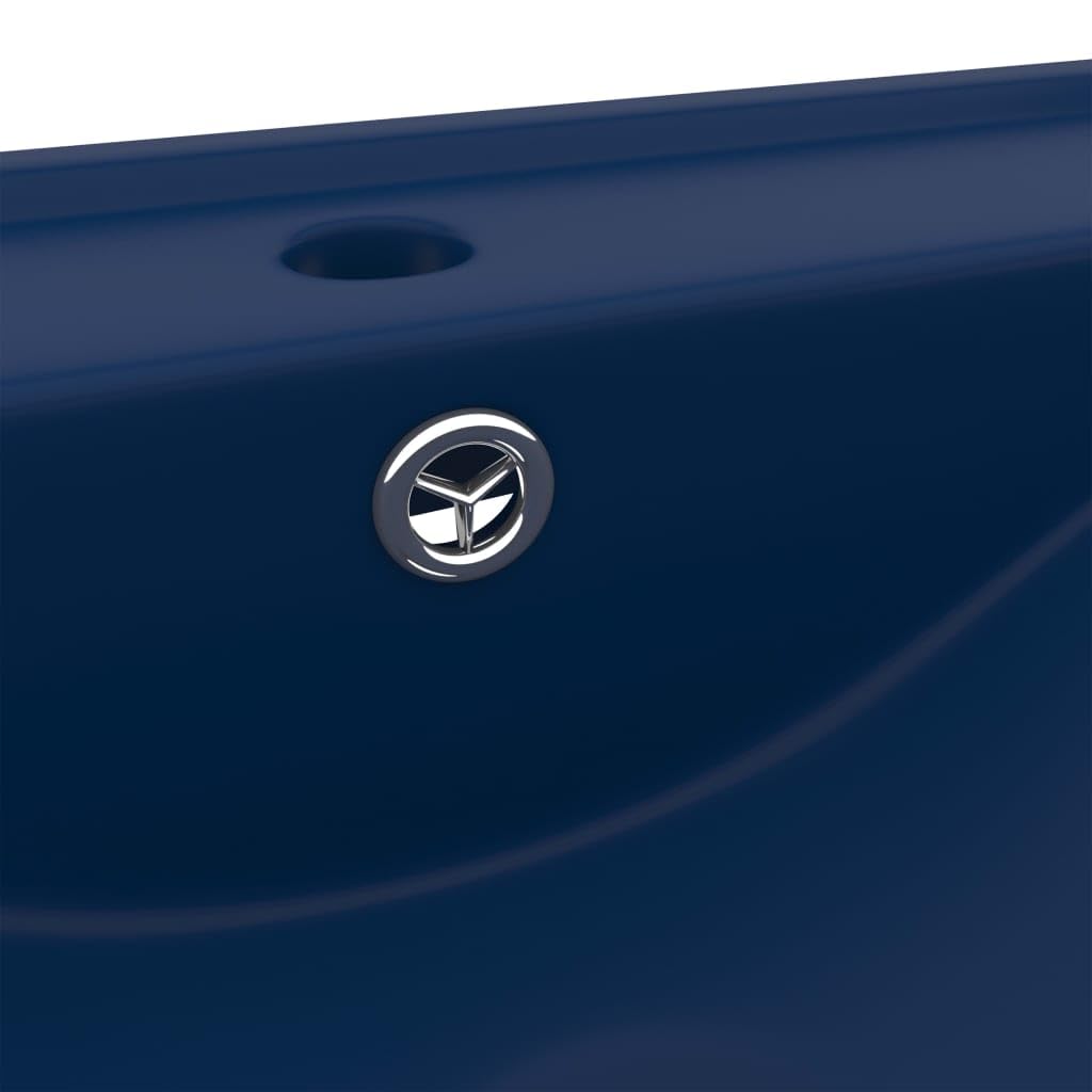 Lavabo de Lujo con Grifo cerámica Azul Oscuro 60x46 cm, Fregadero, Lavabo Baño, Lavamanos Baño, Lavatorio Casa De Banho, Mueble Lavabo sobre Encimera - SPU:147023