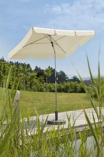 Solución de sombra rectangular con el parasol Schneider Locarno natural 3