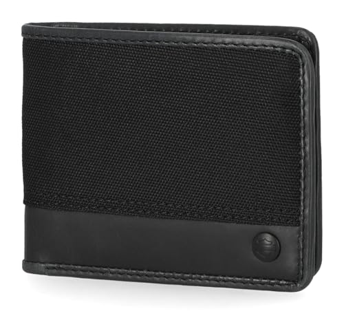 Harley-Davidson Men's Classic Cordura Leather Trim Double Billfold Wallet Black