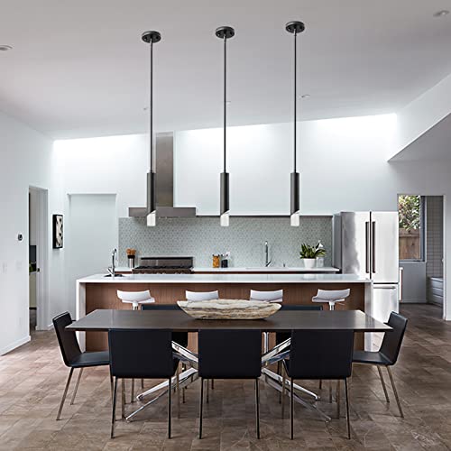 Sucicnisd Black Modern Pendant Lights 3 Pack Led Mini Pendant Light Fixtures Acrylic Hanging Light For Kitchen Island Hallway Dining Room #TOP6