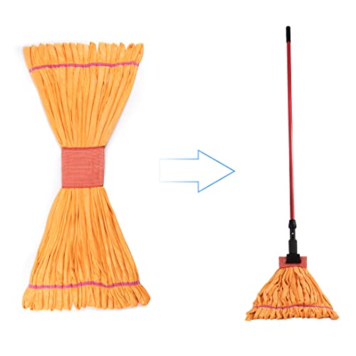 Image of Matthew Cleaning Microfiber Tube Mop(Large,Orange,3Pack) Heavy Duty Mop Head Replacement,Excellent Absorbency,Premium launderability,Reusable,Loop end for Home,Commercial and Industrial Use