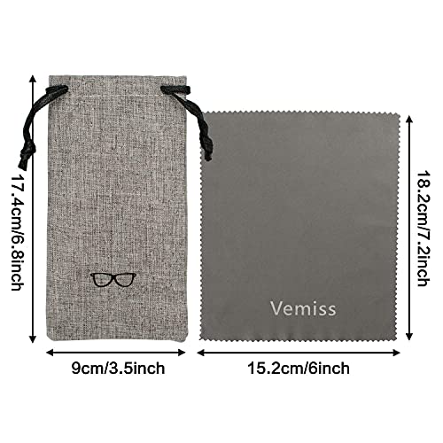 Vemiss Hard Shell Eyeglasses Cases, Linen Fabrics Protector Sunglasses Case, Large Glasses Case