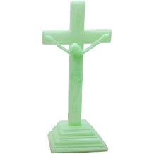 Resin Luminous Catholic Wall Crucifix Glows In The Dark Green Jesus Christ Cross Pendant Home Church Decor