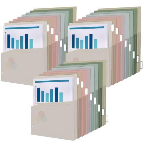gisgfim 24Pcs Expanding Binder Dividers with 1/4" Expand Pockets