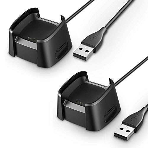 Compatible for Fitbit Versa Charger/Lite Edition/Special Edition Smartwatch,Hagibis Replacement USB Charging Cable Dock for Fit bit Versa Smartwatch[Not for Versa 2] (2 Pack)