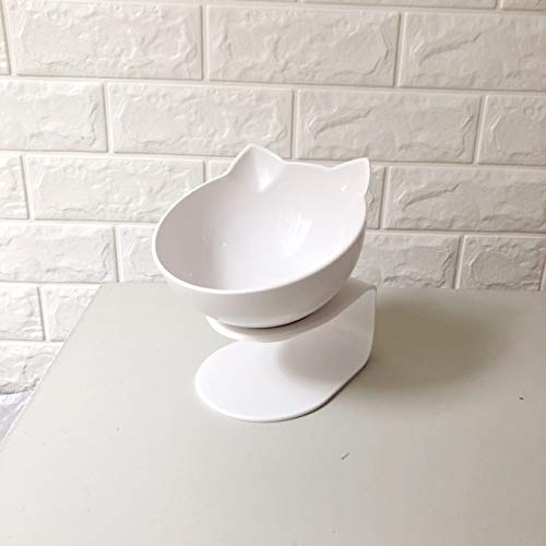Non-slip Double Cat Bowl Dog Bowl With Raised Stand Pet Supplies Cat Water Bowl For Cat Food Bowls For Dog Feeder Pet Products (Color : White singel)