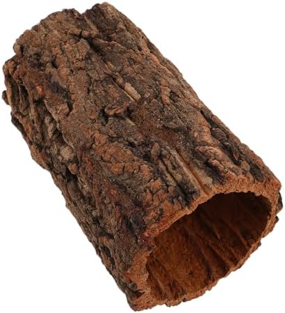 POPETPOP Reptile Hideout Hollow Tree Trunk Log for Tarantula and Reptiles with Natural Wood Material