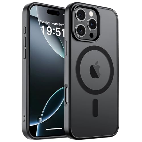 zapica Magnetic for iPhone 16 Pro Max Case, Black | Compatible with MagSafe, Military Grade Drop Protection, Translucent Matte Anti-Scratch Phone Cover - image 1