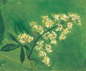 Peinture à l'huile Chestnut Flower par László Mednyánszky en format toile de 12x16 pouces