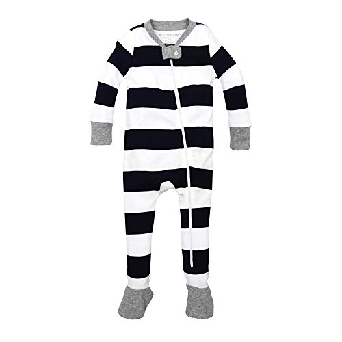 Burt's Bees Baby Baby Boys Sleeper Pajamas, Zip-Front Non-Slip Footie PJs, Organic Cotton