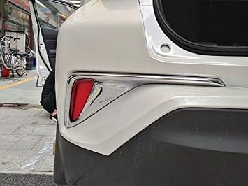 2pcs ABS Chrome Rear Fog Light Lamp Frame Molding Cover Trim Strip Decorative Emblems for Toyota C-HR CHR 2017 2018 2019 2020 2021 2022 2023