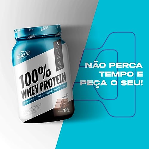 Kit 100% Whey Protein Shark Pro 900G + Creatina Monohidratada 300G Escolha seu Sabor (Creatina + Whe