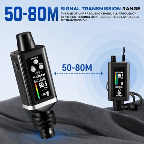 Image of HY-EMX 1 UHF Wireless in Ear Monitor IEM System, Metal Transmitter & Receiver with Pro Earphones, 16 Ch, 50m Range, USB C Rechargeable, Expandable Multi-Receiver for Stage, Band & Live Performance