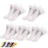 FETNHU Hywell Men's Thick Padded Athletic Ankle Socks 5 Pairs, Hywellstore Men's Thick Padded Athletic Ankle Socks (5Pairs White)