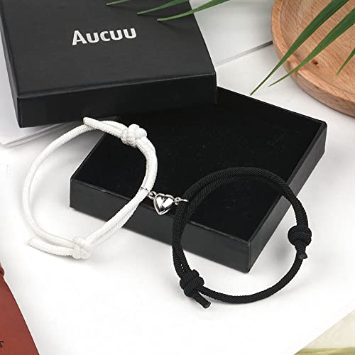 Magnetic Couple Bracelets, Mutual Attraction Bracelets Vows Of Eternal Love, Couple Bracelets Adjustable, Jewelry Gifts Express Love For Boyfriend Girlfriend Best Friends (Black+Pink) #TOP4