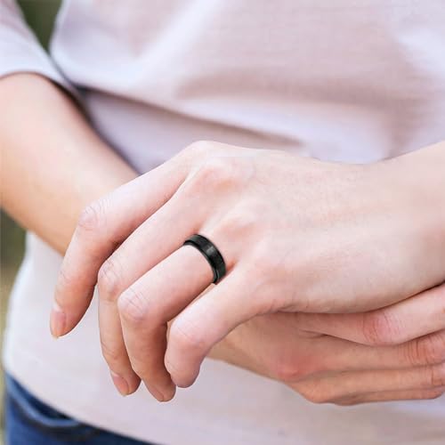 Christian Religious Bible Ring Anxiety & Stress Relief Ring Men's Black Ring Titanium Steel Christian Scripture Rotating Ring Cross Ring for Men Husband Dad Bff Friends Size: 7-132