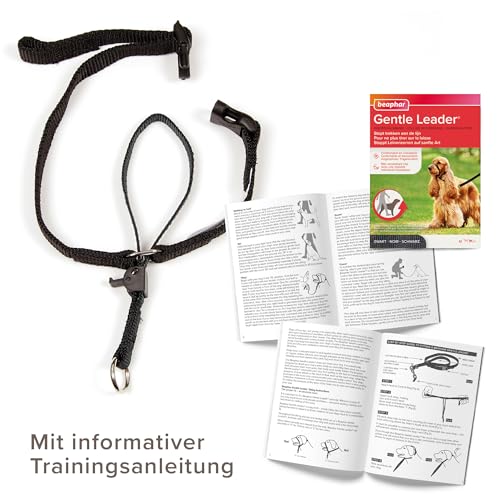 BEAPHAR - Gentle Leader® - Hundehalfter Für Mittelgroße Rassen - Aus Nylon - Trainingshilfe Zur Kontrolle Und Führung - Von Tiertrainern Empfohlen - Größe M - Schwarz