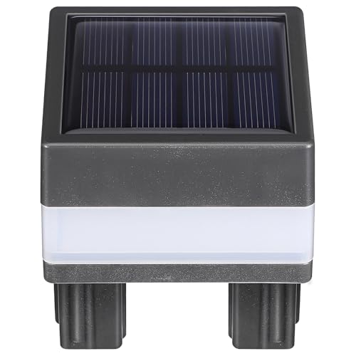 Ciieeo Solar Energy Pillar Lighting Tool Outdoor Fence Lamp with Dual White and Warm White LEDs Waterproof Solar Post Light for Garden Patio Yard